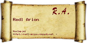 Redl Arion névjegykártya